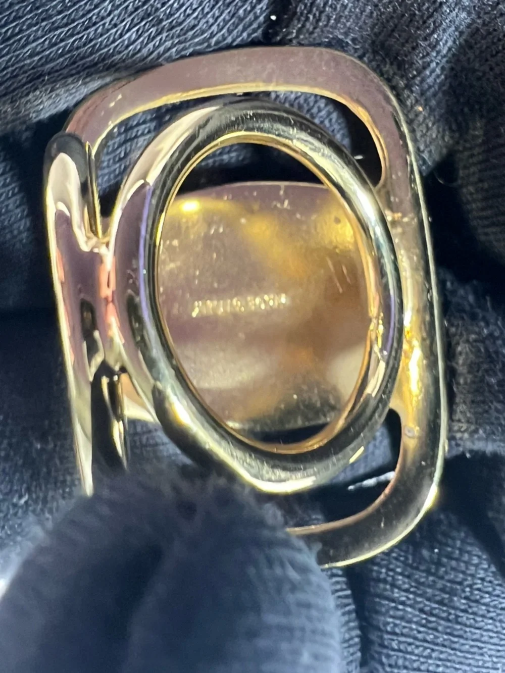 Ferragamo Gancini Gold Tone Scarf Ring Clip Italy